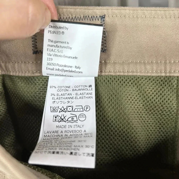 PEdALED Mens Chino Pants Khaki Size 34 Cycling Trousers Made in Italy - Picture 5 of 9